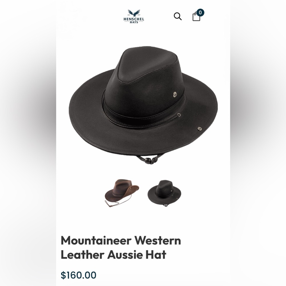 Henschel Hats Mountaineer Western Leather Aussie Hat